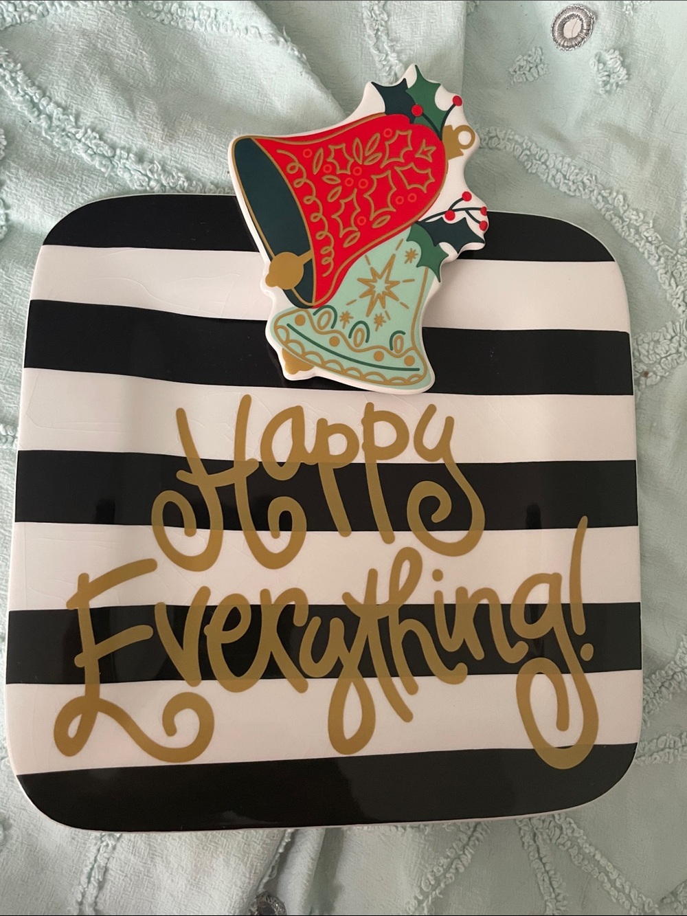 Happy Everything Black & White with Gold Plate Only Coton Colors
